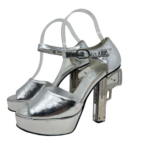 Chanel Miami Vice Silver Gun Heel, 08/09C, 39 EU